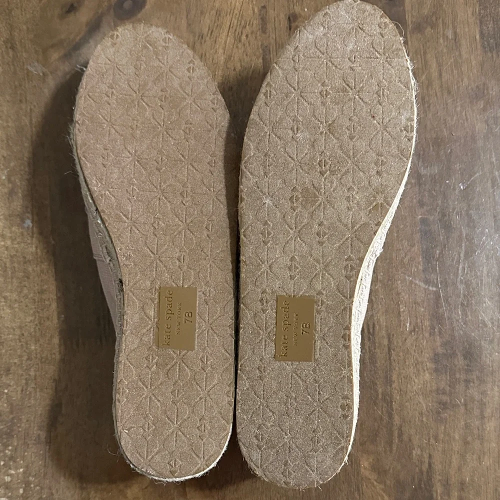 (NWOT) Kate Spade Beige Espadrilles with Orange and Red Details